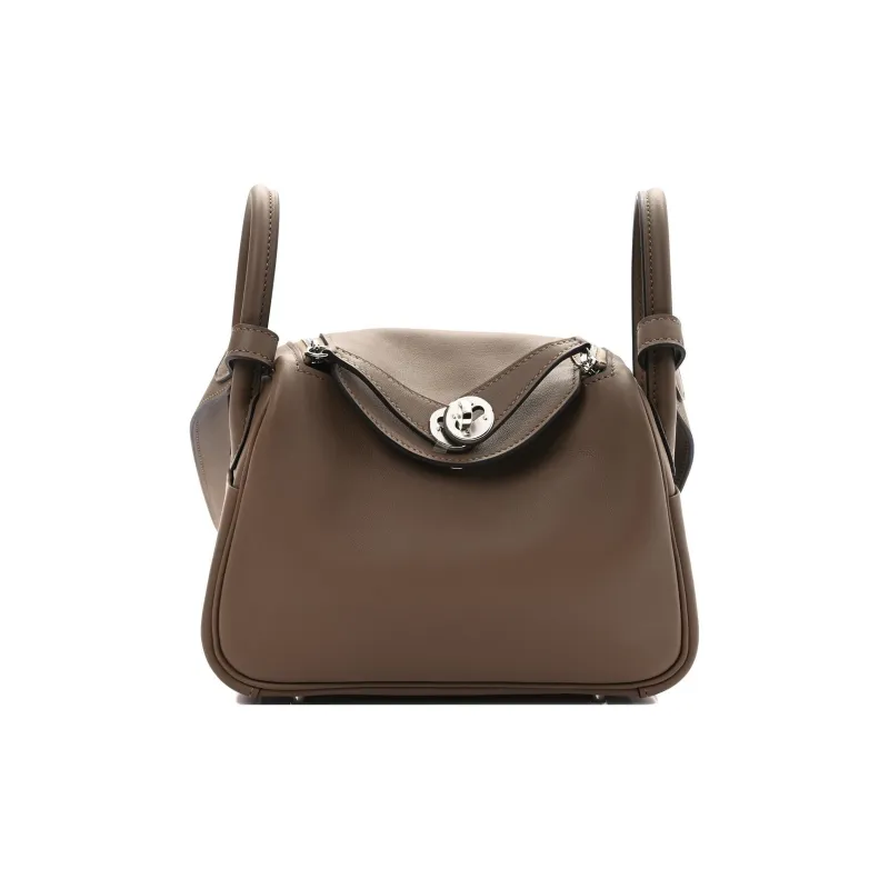 HERMES Lindy Swift Calfskin Handbag Shoulder Bag Crossbody Bag Mini Women's D0Beige Weimar Dog Beige-0