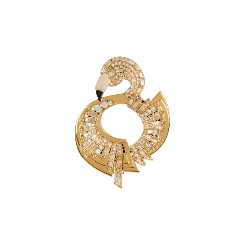 BALMAIN Flamingo Embellished Brooch-0