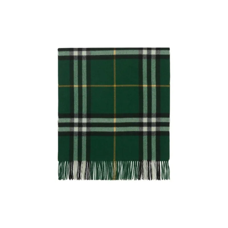 Burberry Check print Fringed Cashmere Scarf-1