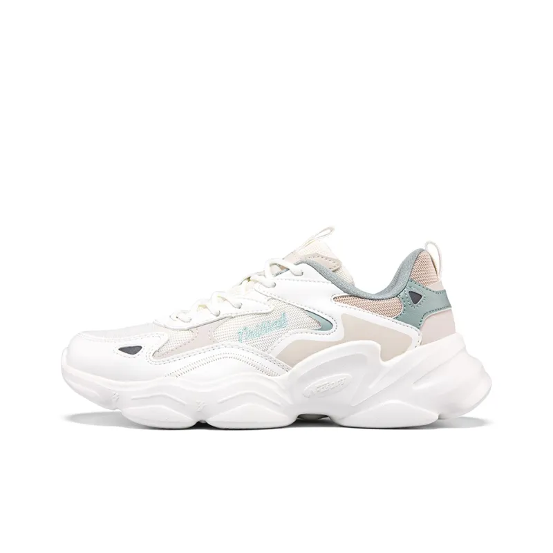 361° Slip Resistant, Breathable, Lightweight Low Top Chunky Sneakers Women's White Green-0