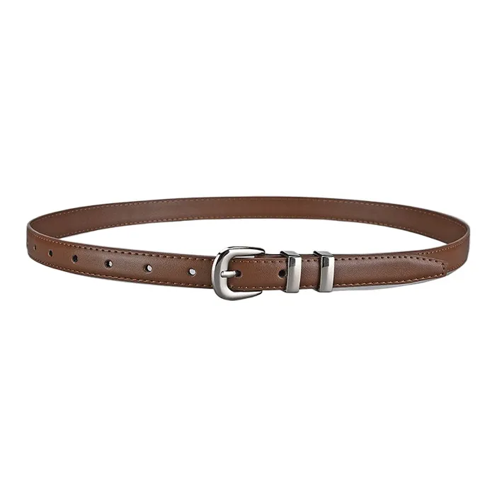 CARTELO Cow Split Leather Belts Women's Black, Brown Width 2CM-1