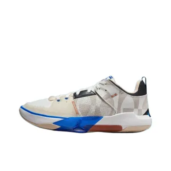 Jordan One Take 5 Cushioning, Slip Resistant, Abrasion Resistant Support Low Top Basketball Shoes Men's Beige Blue