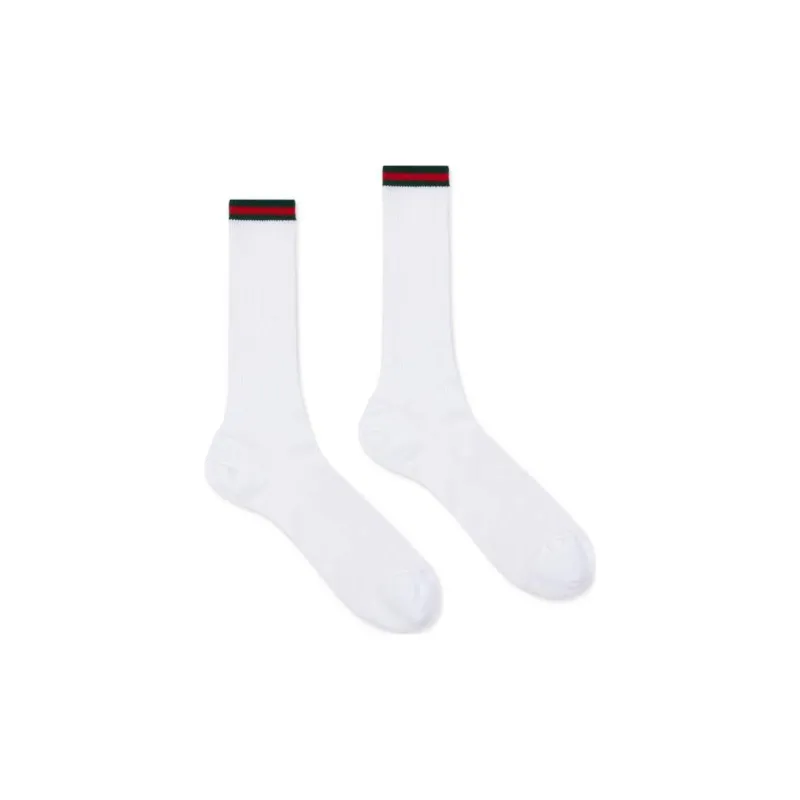 GUCCI Web Rib Socks 'White'-1
