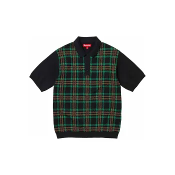 Supreme Plaid Knit S/S Polo - POIZON