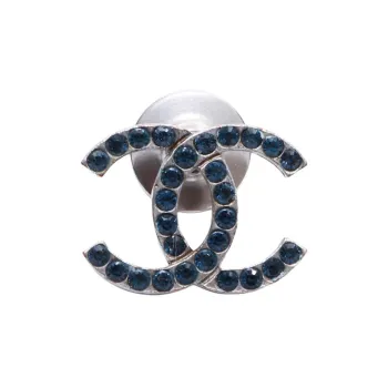 CHANEL 2000 Cc Rhinestone-embellished Pin