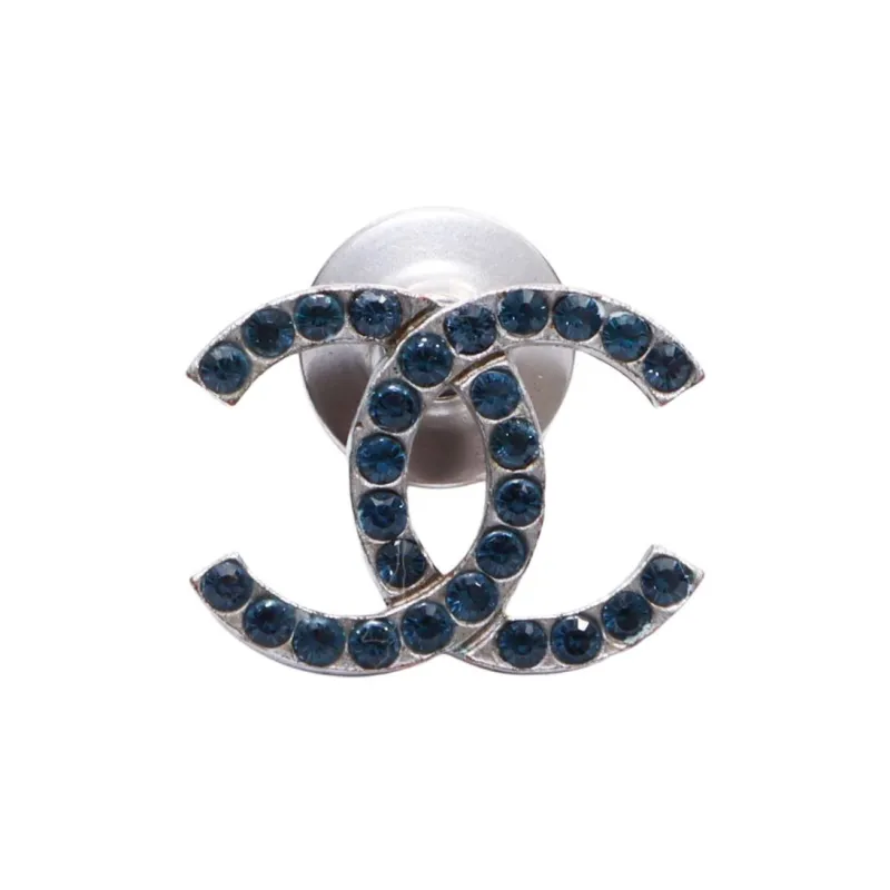 CHANEL 2000 Cc Rhinestone-embellished Pin-0