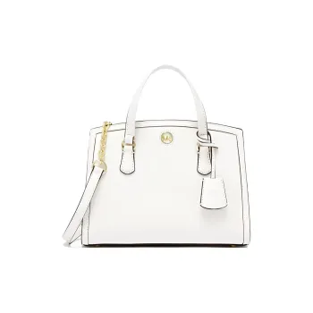 MICHAEL KORS Chantal Cow Leather Crossbody Handbag Small Size Women's Milk White