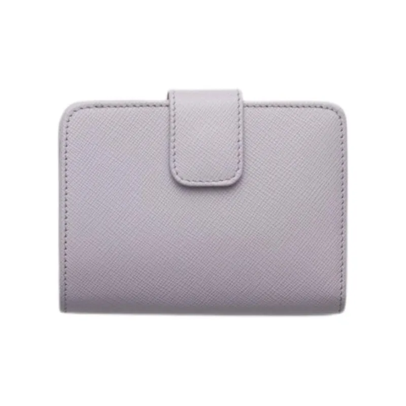 PRADA Saffiano Leather Wallet Trumpets Women's Light Purple-1