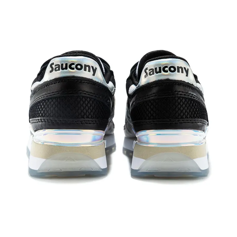 Saucony Cushioning Anti Slip Wear Resistant Breathability Low Top Running Shoes Women's Black Silver-3