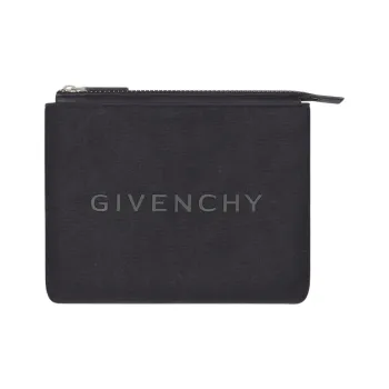 GIVENCHY Washed Cotton Canvas Canvas Bag Clutches Men's Black