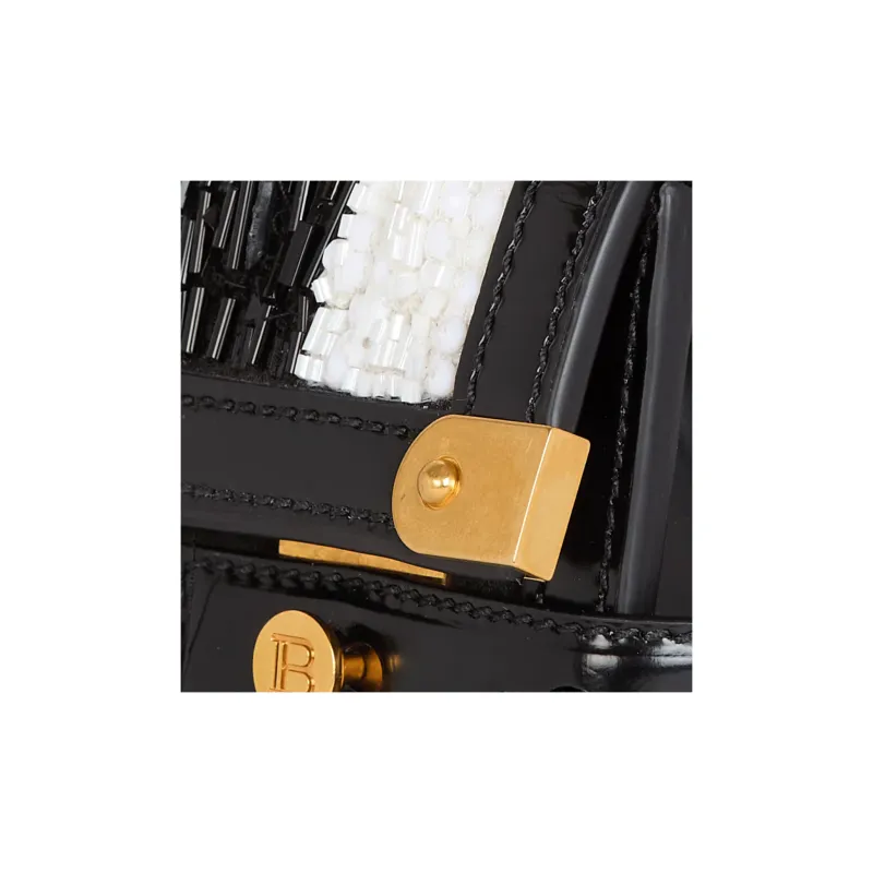 BALMAIN B-Buzz 23 Striped Clutch Bag-5