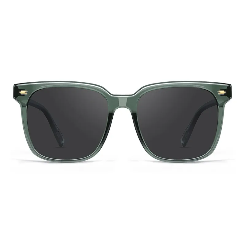 VEGOOS TR/Memory Plastic Square Sunglasses Unisex Black Frame-29