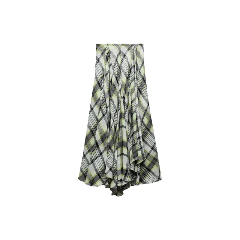 ZARA Casual Long Skirts Women's Green/Nude-1