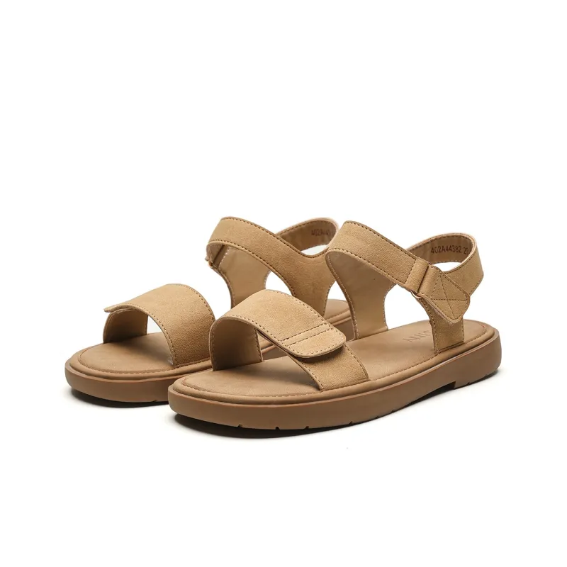 JOSINY Beach Sandals Women's Yellow, Brown-2