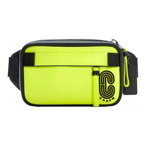 COACH EdgeBelt Calfskin Sling Bag, Crossbody Bag, Fanny Pack Small Size Unisex Fluorescent Yellow