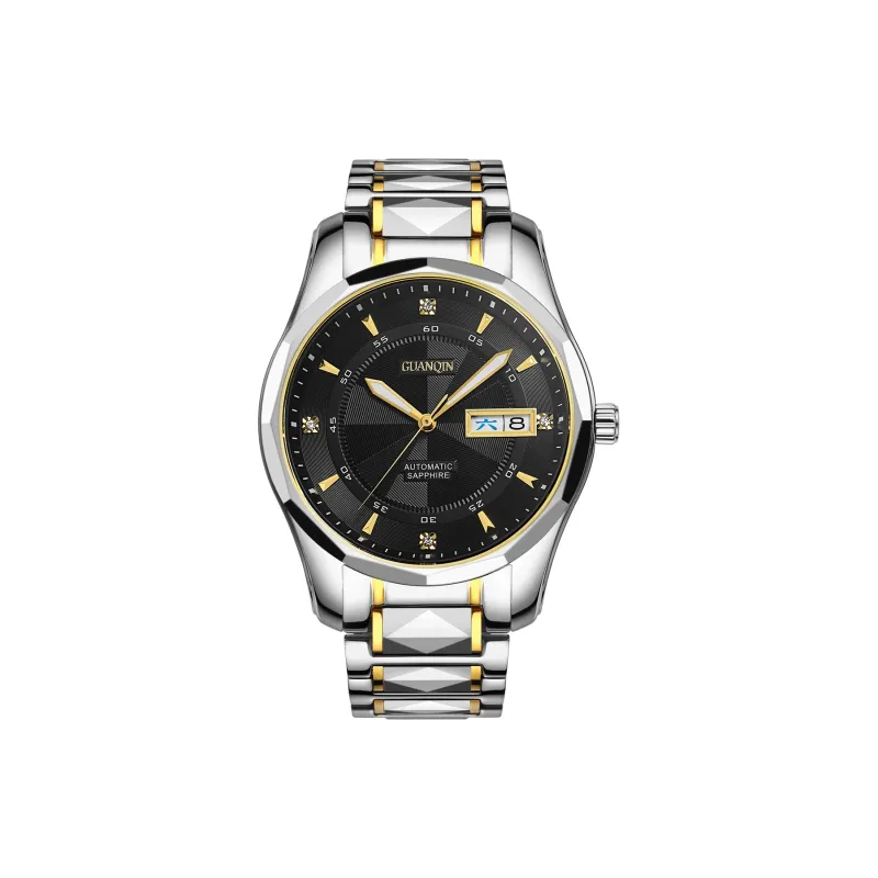 GUANQIN GUANQIN GJ16013.JGD Mechanical Movement Stainless Steel Watchband Watch Men's Watches White Dial-0