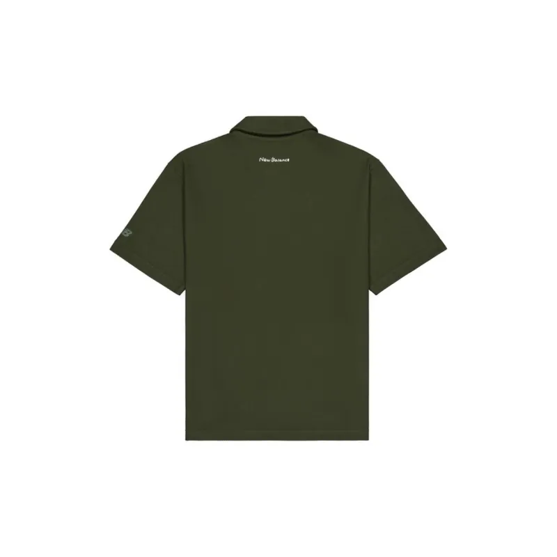 New Balance Polo Shirt Unisex Dark Khaki Green-1