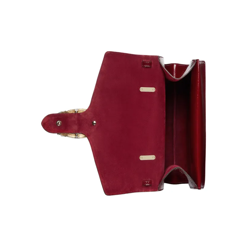 GUCCI Dionysus Patent Leather Crossbody Bag, Shoulder Bag, Handbag Medium Size Women's Red-6