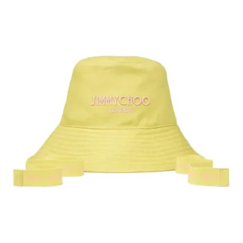 Jimmy Choo Cotton Fabric Bucket Hats Women's Yellow