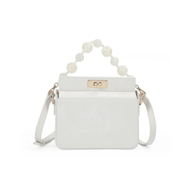 TOMATO&POTATO Cow Leather Shoulder Bag, Crossbody Bag, Handbag Regular Women's Olive Green/Ice Green/Silver/Ivory-20