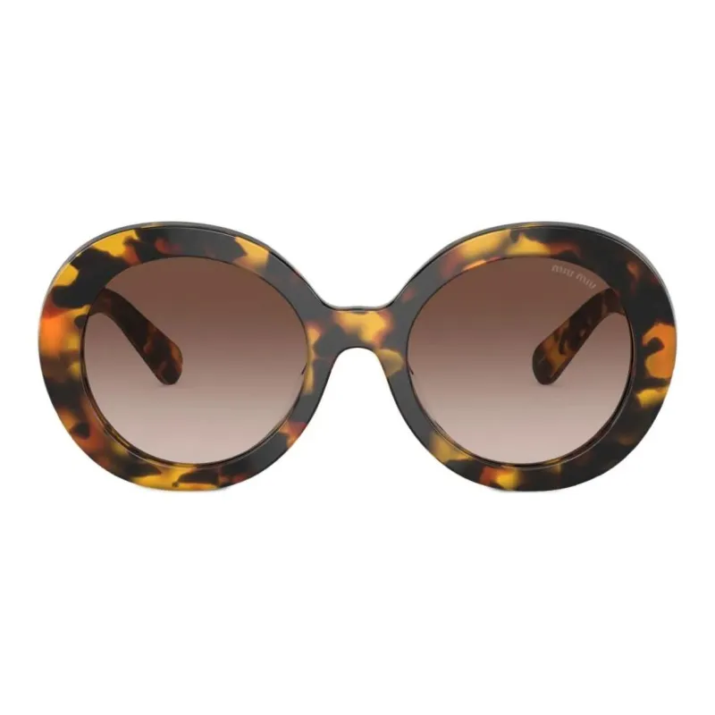 MIU MIU Tortoiseshell-effect Round-frame Sunglasses-1
