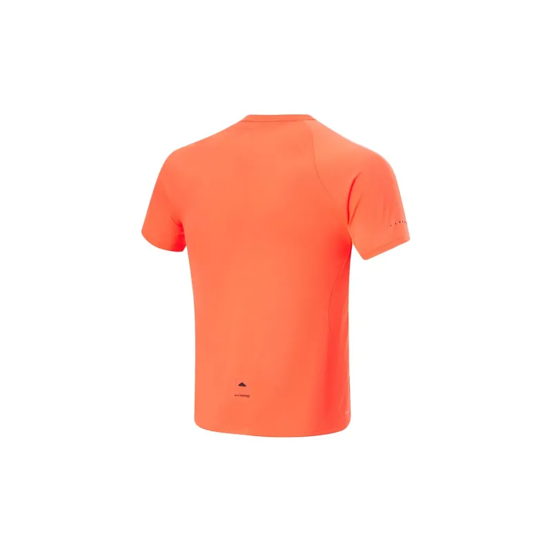 LiNing Running Collection T Shirt Men's Neon Vibrant Orange-1