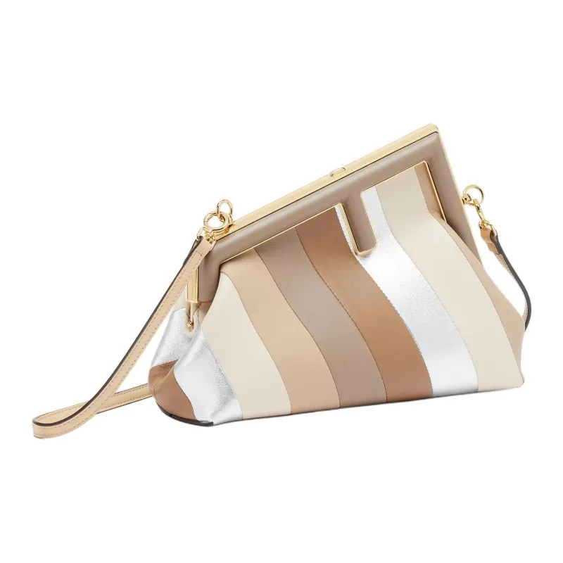 FENDI Fendi First Leather One Shoulder Crossbody Clutches Small Size Women's Multicolor-1