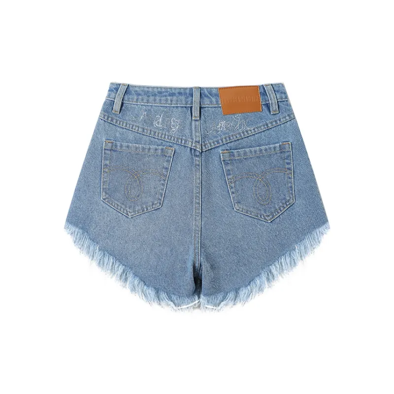 ANDREA MARTIN Denim Shorts Women's Blue-1