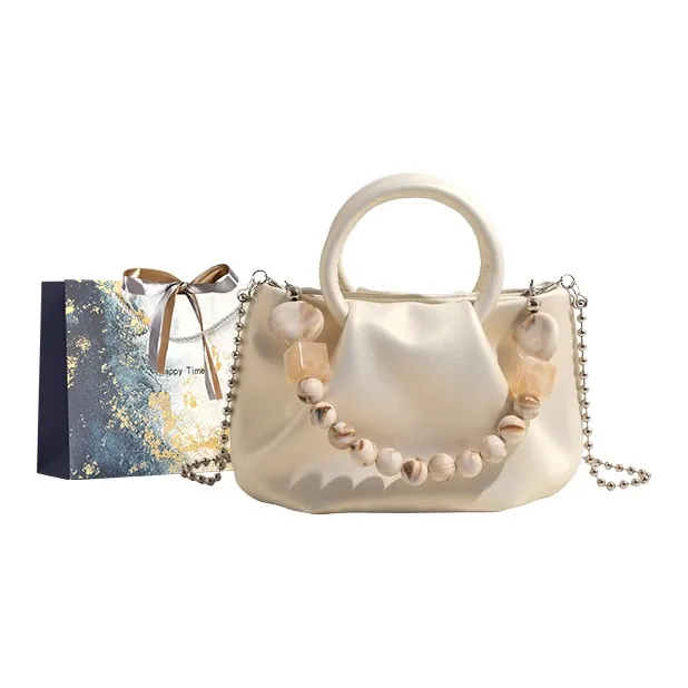 Iman's House PU Shoulder Bag Regular Women's Silver/Pearl Pink/Black/Pearl White-7