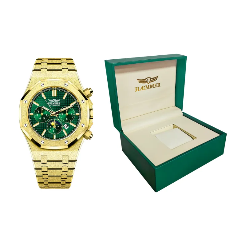 HAEMMER Automatic Mechanical Movement Watch Unisex Gold Dial-1