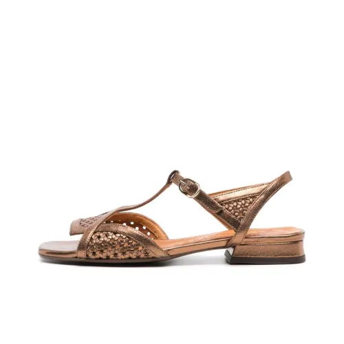 iron MIHARA Tencha Metallic Leather Sandals Women's