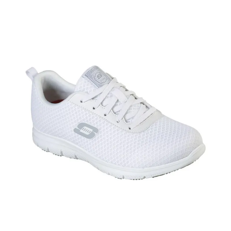 Skechers Work Anti Slip Wear Resistant Low Top Casual Shoes Women's White-2