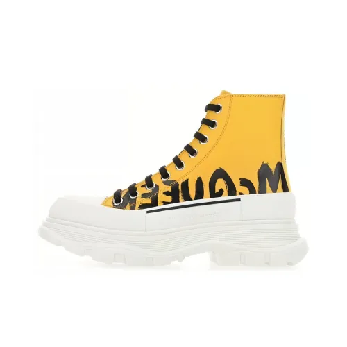 Alexander McQueen Tread Slick Casual Shoes Women's High-Top Yellow