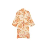 Satin Midi Robe/Orange