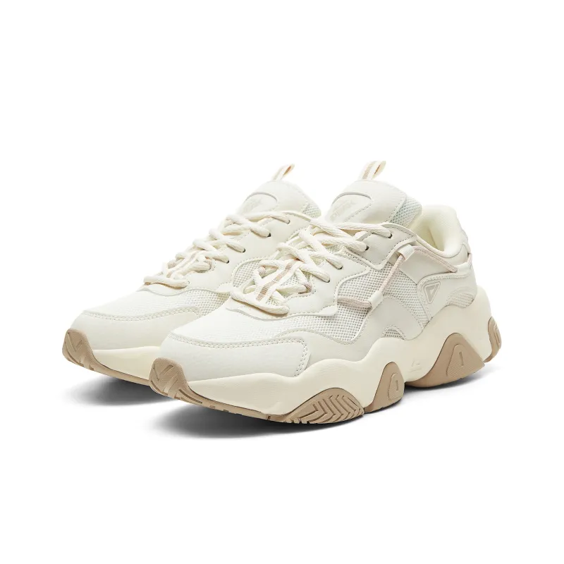PEAK Cushioning Anti Slip Wear Resistant Breathability Low Top Chunky Sneakers Men's Canvas White-2
