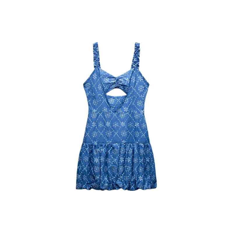 ZARA Slip Dresses Women's Bright Blue-1