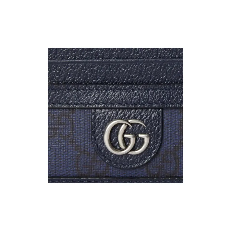 GUCCI Ophidia Supreme Canvas Card Holder Men's Blue-4