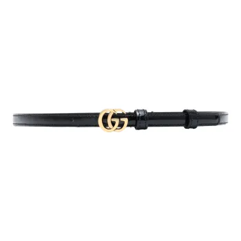 GUCCI Patent Double G Thin Belt