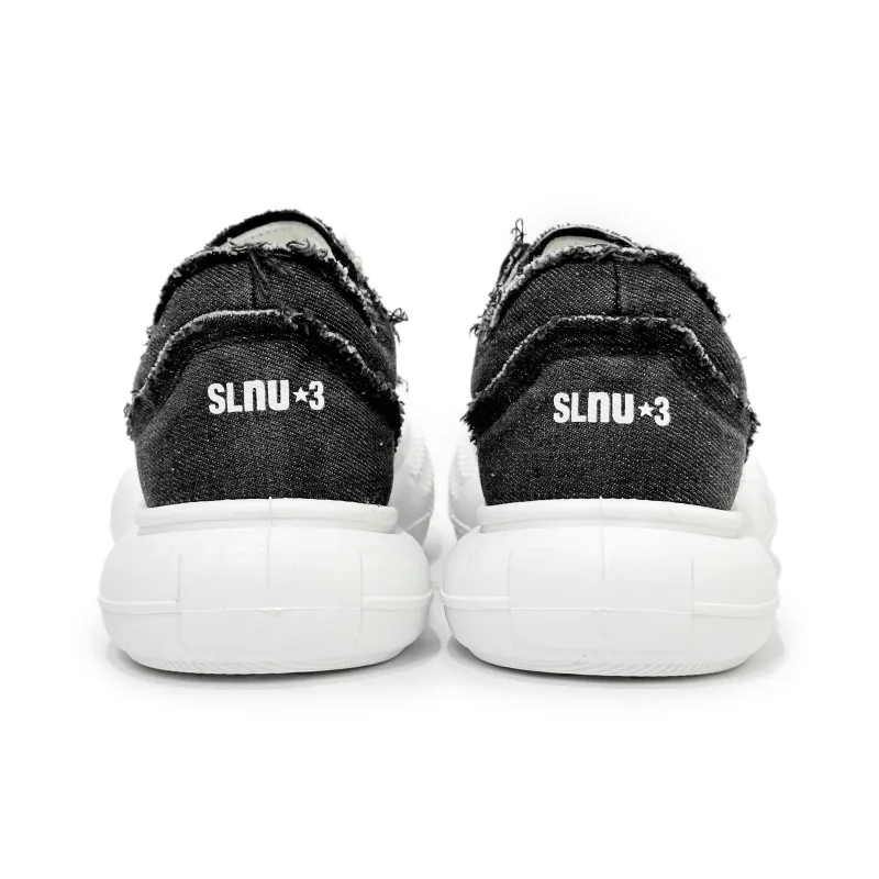 SLNU 3 Anti Slip And Wear Resistant Height Increasing Low Top Canvas Shoes Men's Black-4