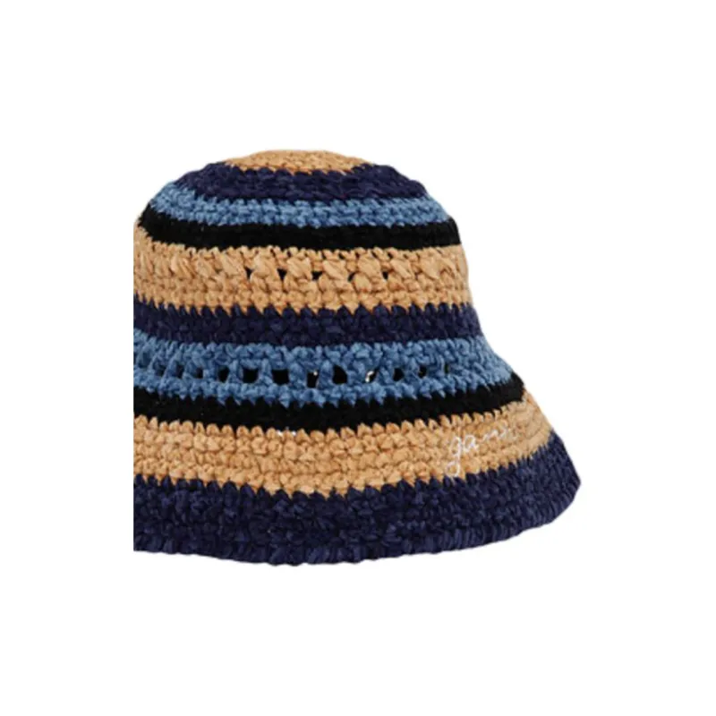 GANNI Striped Knit Bucket Hat-2