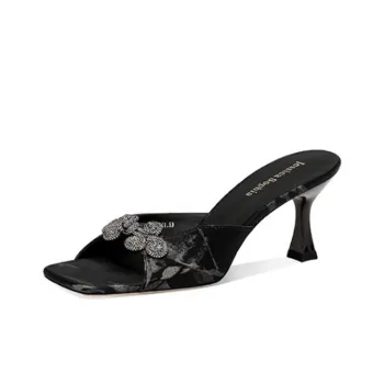 JESSICA SOPHIA Slip Resistant Abrasion Resistant Slide Slippers Women's Black