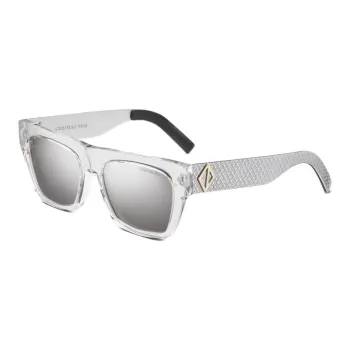 DIOR Acetate Metal Square Sunglasses Unisex Transparent