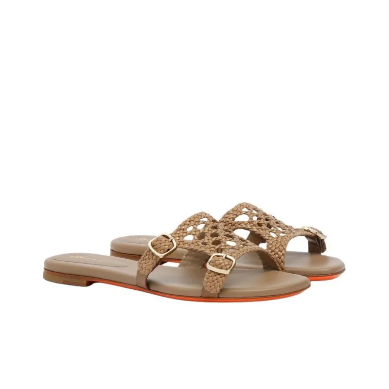 Santoni Double Buckle Open Toe Sandals Women's-2