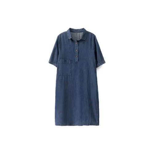 Mula Short-Sleeved Dresses Women's Denim Blue