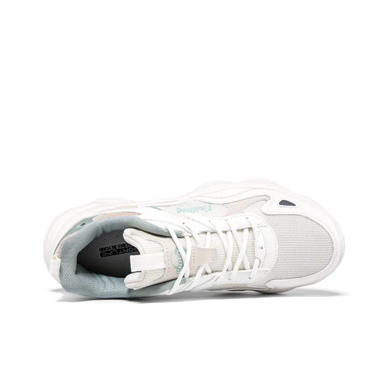 361° Slip Resistant, Breathable, Lightweight Low Top Chunky Sneakers Women's White Green-1