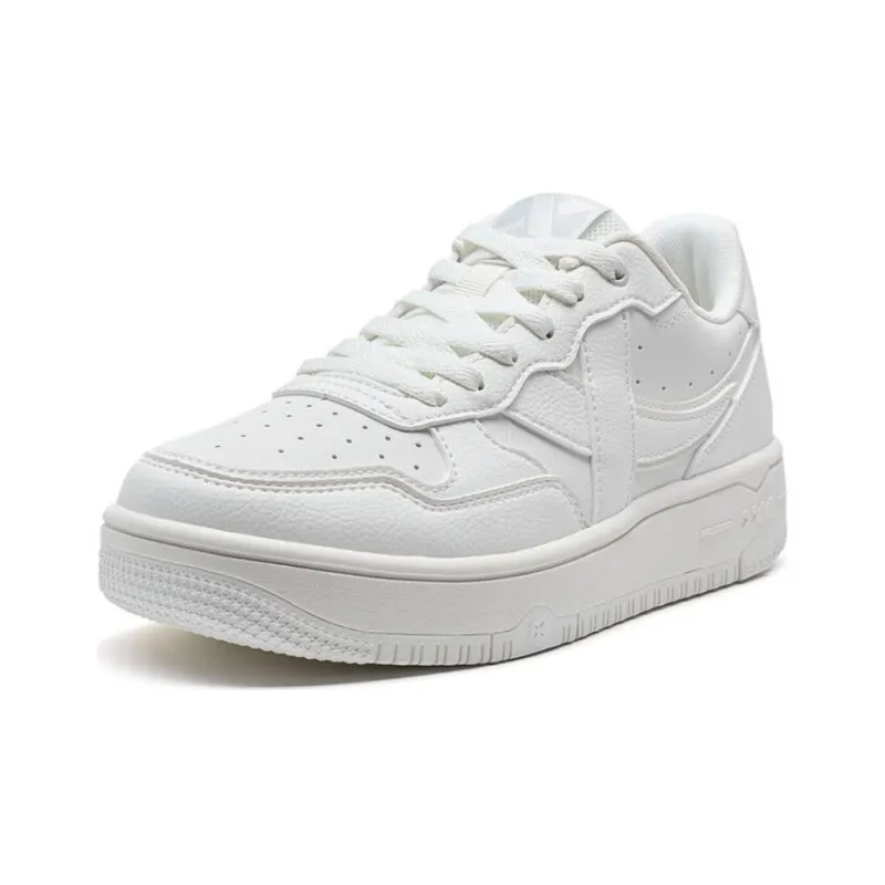 XTEP Durable Breathable Low-Top Skateboard Shoes Women's Sail White-1