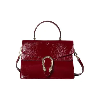 GUCCI Dionysus Patent Leather Crossbody Bag, Shoulder Bag, Handbag Medium Size Women's Red