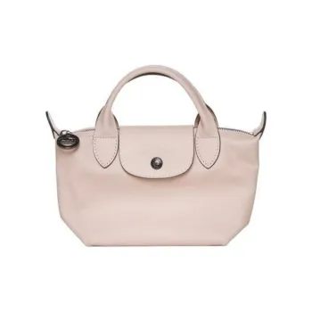LONGCHAMP Leather Patchwork Cow Leather Shoulder Bag Crossbody Bag Handbag Extra Small Women's Nude