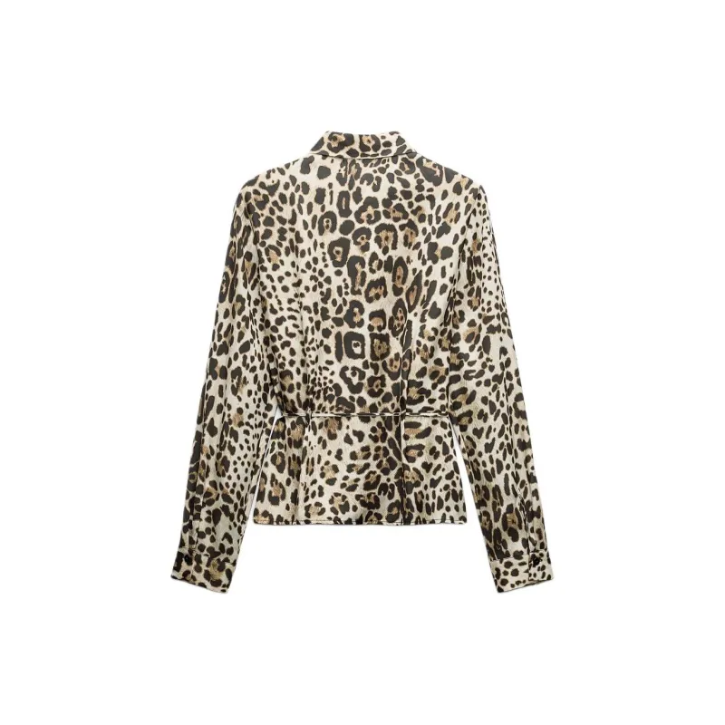 ZARA Shirt Women's Leopard Print-1