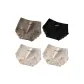M1155-C Set-Ribbed Lace Trim-Gray+Black+White+White (4 Pack)